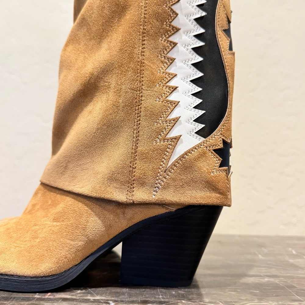 Zodiac Rowena Wings Faux Suede Embellished Western Boots - Picture 3 of 13